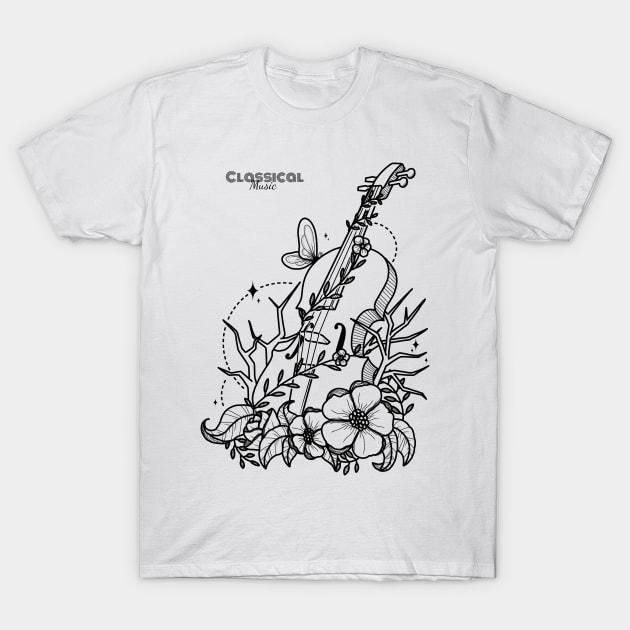 classical music - violin and flowers T-Shirt by Ferdi Everywhere